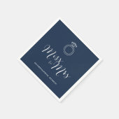 Serviette En Papier Mlle à Mme Fête des mariées Napkin | Bleu Marine (Coin)