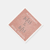 Serviette En Papier Mlle à Mme Fête des mariées Party Rose Gold Sparkl (Coin)