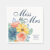 Serviette En Papier Mlle À Mme Floral Succulent Fête des mariées Macar (Devant)