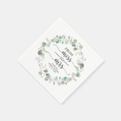 Serviette En Papier Mlle à Mme Greenery Eucalyptus Fête des mariées (Coin)