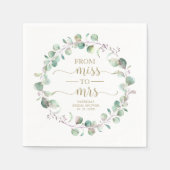 Serviette En Papier Mlle à Mme Greenery Eucalyptus Fête des mariées Na (Devant)