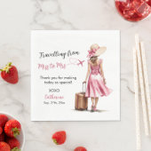 Serviette En Papier Mlle à Mme Voyage Robe Rose Bow Shower de Mariage (En situation)