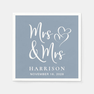 Serviette En Papier Mme Dusty - Réception de mariage bleu