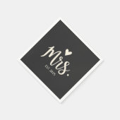 Serviette En Papier Mme Est. mariage Fiançailles mariée 2025 (Coin)