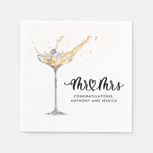 Serviette En Papier Mme et Mme Engagement Party (Devant)