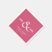 Serviette En Papier Mme et Mme Lesbian LGBT Mariage rose (Coin)