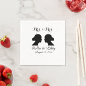 Serviette En Papier Mme et Mme Mariage Napkins (En situation)