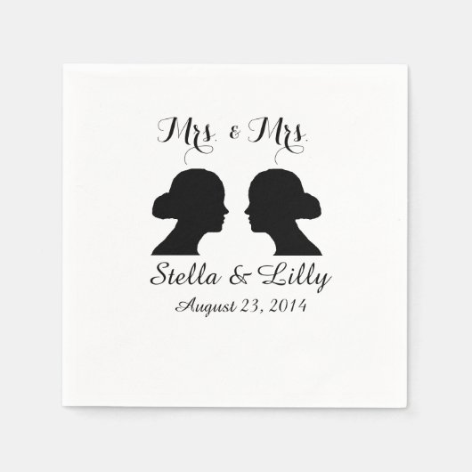 Serviette En Papier Mme et Mme Mariage Napkins (Devant)