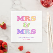 Serviette En Papier Mme & Mme | Joli Mariage gris coloré (En situation)
