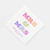 Serviette En Papier Mme & Mme | Joli Mariage gris coloré (Coin)