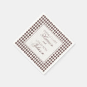 Serviette En Papier Mocha Brown Harlequin Checkered Wedding (Coin)