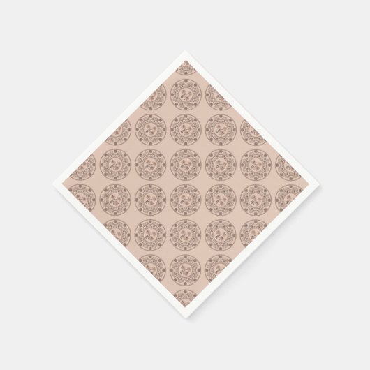 Serviette En Papier Mocha Rococo Revival Polka Dot Mandala Découpage (Coin)
