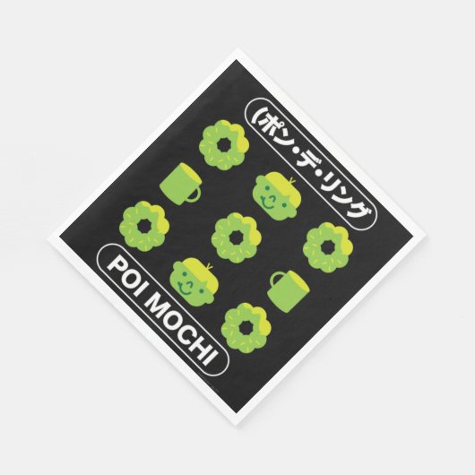 Serviette En Papier Mochi Donuts Poi Mochi Et Café (Coin)