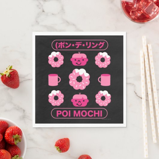 Serviette En Papier Mochi Donuts Poi Mochi Et Café (En situation)