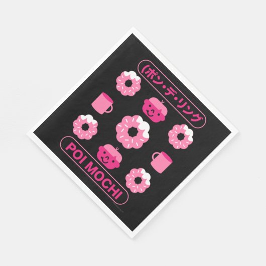 Serviette En Papier Mochi Donuts Poi Mochi Et Café (Coin)