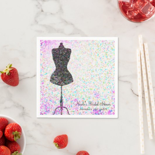 Serviette En Papier Mode Confetti Mannequin Moderne Personnalisé (En situation)