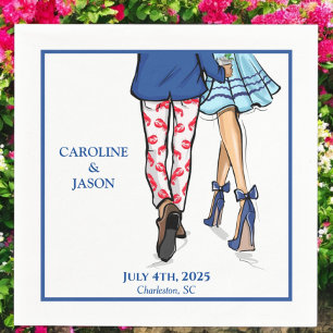 Serviette En Papier Mode Couple Rouge Homard Douche Mariage Faveurs