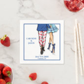 Serviette En Papier Mode Couple Rouge Homard Douche Mariage Faveurs (En situation)