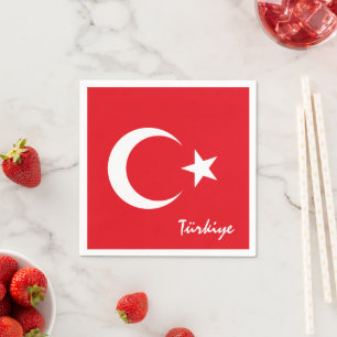Serviette En Papier Mode de fête du drapeau turc et de la Turquie / fa