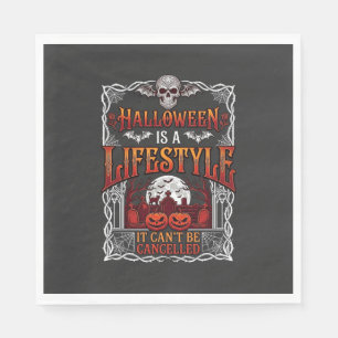 Serviette En Papier Mode de vie Halloween Chauve-souris Crâne Cimetièr