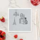 Serviette En Papier Mode Française Paris Thème Party Papier serviettes (En situation)