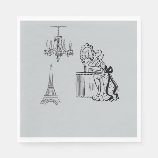 Serviette En Papier Mode Française Paris Thème Party Papier serviettes (Devant)