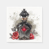 Serviette En Papier Mode gothique Bouteille de parfum victorienne avec (Devant)