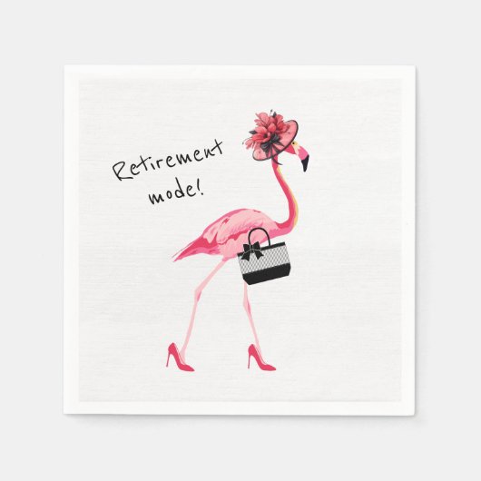 Serviette En Papier Mode retraite ! Flamant rose rose chic (Devant)