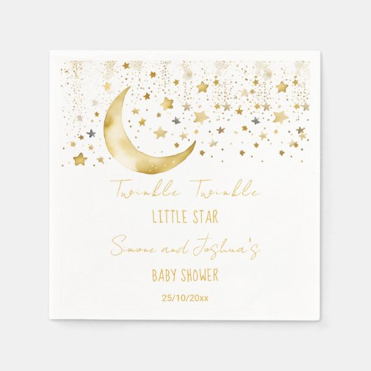 Serviette En Papier Modèle baby shower étoilé Twinkle (Devant)