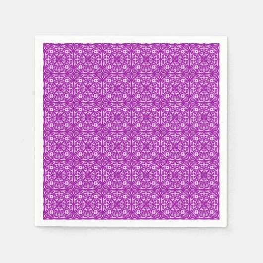Serviette En Papier Modèle Damask médiéval, améthyste violet (Devant)