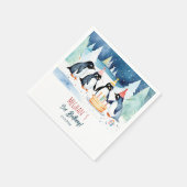 Serviette En Papier Modèle d'anniversaire d'hiver de Penguin dans l'Ar (Coin)