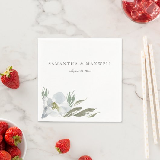 Serviette En Papier Modèle d'aquarelle gris (En situation)