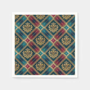 Serviette En Papier Modèle de carreaux Tartan Écossais Royal Crest