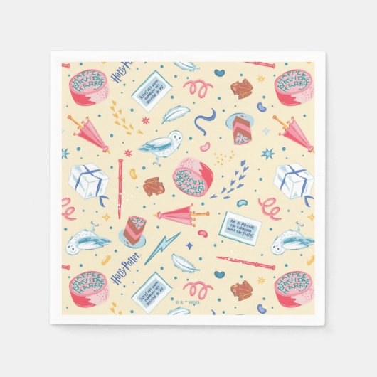 Serviette En Papier Modèle de célébration d'anniversaire HARRY POTTER™ (Devant)