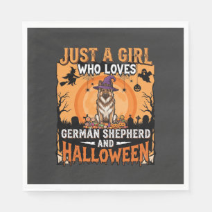 Serviette En Papier Modèle de Chien Sorcière Fille Halloween Berger Al