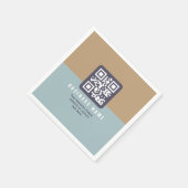 Serviette En Papier Modèle de code QR moderne éditable | Couleurs atté (Coin)
