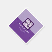 Serviette En Papier Modèle de code QR moderne modifiable | Purples (Coin)