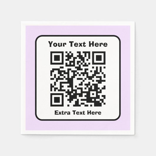 Serviette En Papier Modèle de code QR scannable avec texte modifiable (Devant)