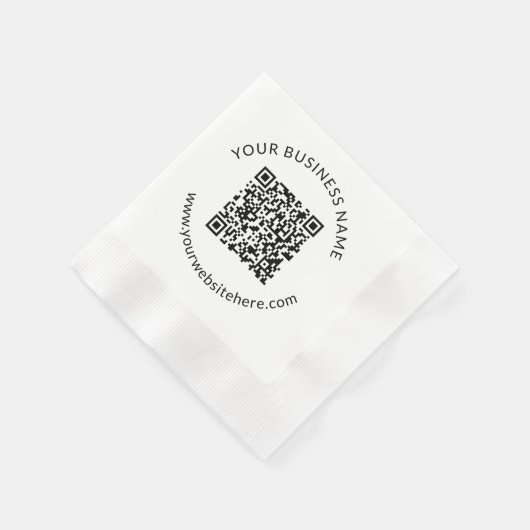Serviette En Papier Modèle de code QR téléchargé avec texte modifiable (Coin)