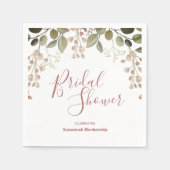 Serviette En Papier Modèle de Fête des mariées Floral Top Border (Devant)