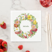 Serviette En Papier Modèle de germes floraux au printemps (En situation)