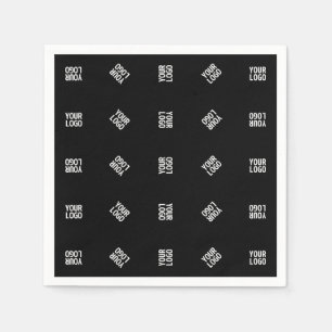 Serviette En Papier Modèle de logo moderne unique   Noir