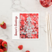 Serviette En Papier Modèle de l'ornement d'arbre de Noël blanc (En situation)