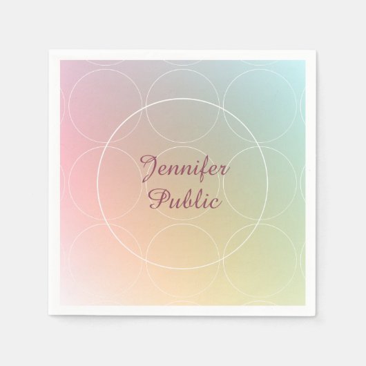 Serviette En Papier Modèle de manuscrit coloré moderne écriture manusc (Devant)