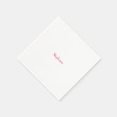 Serviette En Papier Modèle de monogramme de nom personnalisé rose blan (Coin)