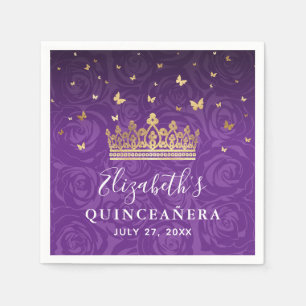 Serviette En Papier Modèle de naissance Couronne Fleurie Élégante Viol