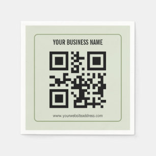 Serviette En Papier Modèle de nom d'entreprise de code QR personnalisé