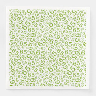 Serviette En Papier Modèle de nombre aléatoire 65e âge vert/blanc