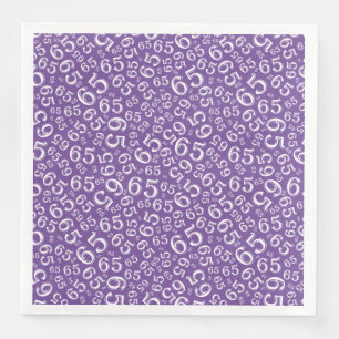 Serviette En Papier Modèle de nombre aléatoire de 65 ans violet/blanc