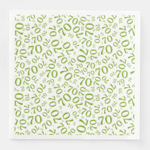 Serviette En Papier Modèle de nombre aléatoire de la 70e année Vert/Bl